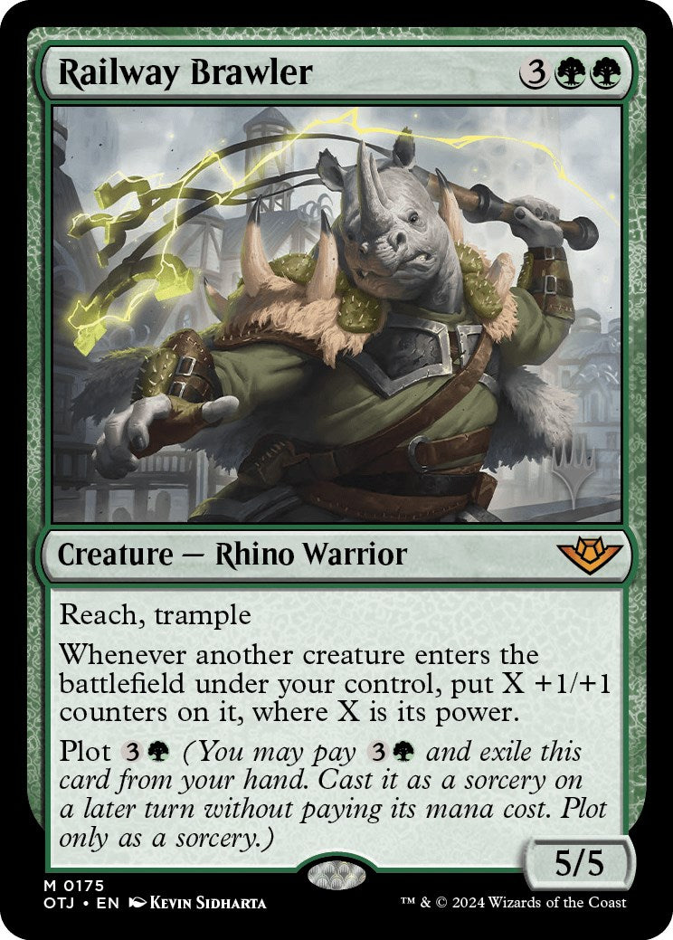 Railway Brawler (Promo Pack) [Outlaws of Thunder Junction Promos] - Trinity Hobby