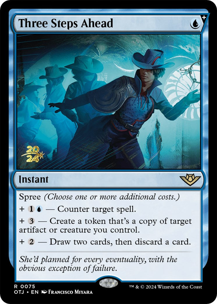 Three Steps Ahead [Outlaws of Thunder Junction Prerelease Promos] - Trinity Hobby