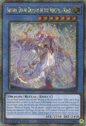 Saffira, Divine Dragon of the Voiceless Voice (Quarter Century Secret Rare) [LEDE-EN034] Quarter Century Secret Rare - Trinity Hobby