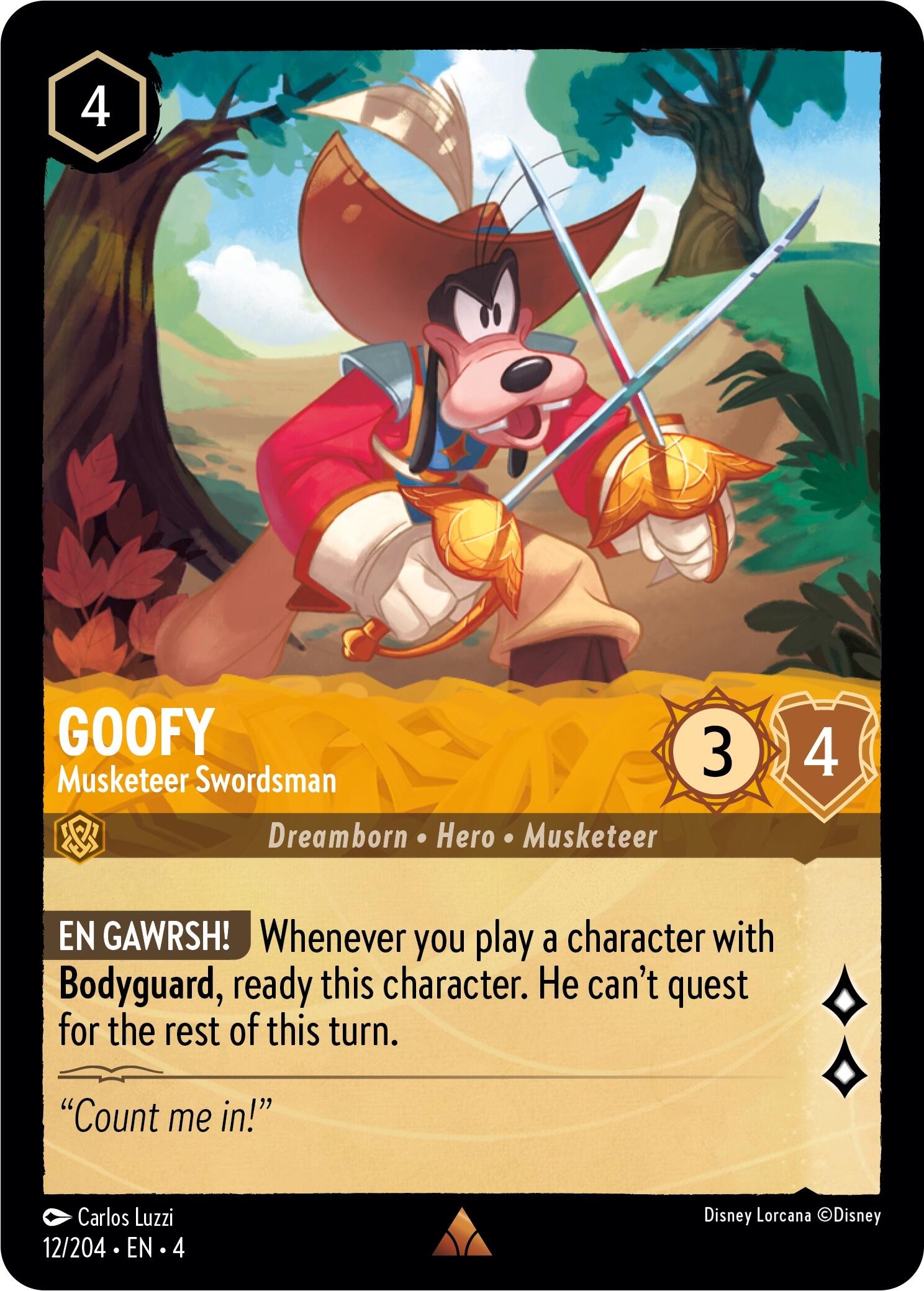 Goofy - Musketeer Swordsman (12/204) [Ursula's Return] - Trinity Hobby