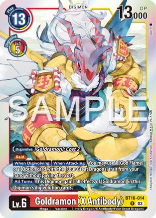 Goldramon (X Antibody) [BT16-014] [Beginning Observer] - Trinity Hobby