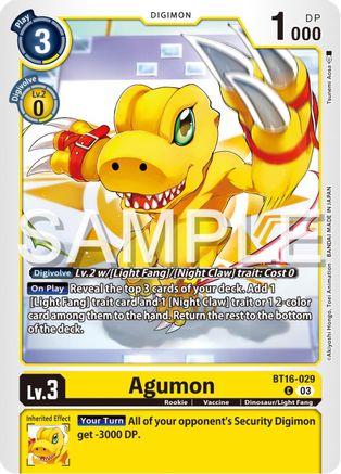 Agumon [BT16-029] [Beginning Observer] - Trinity Hobby