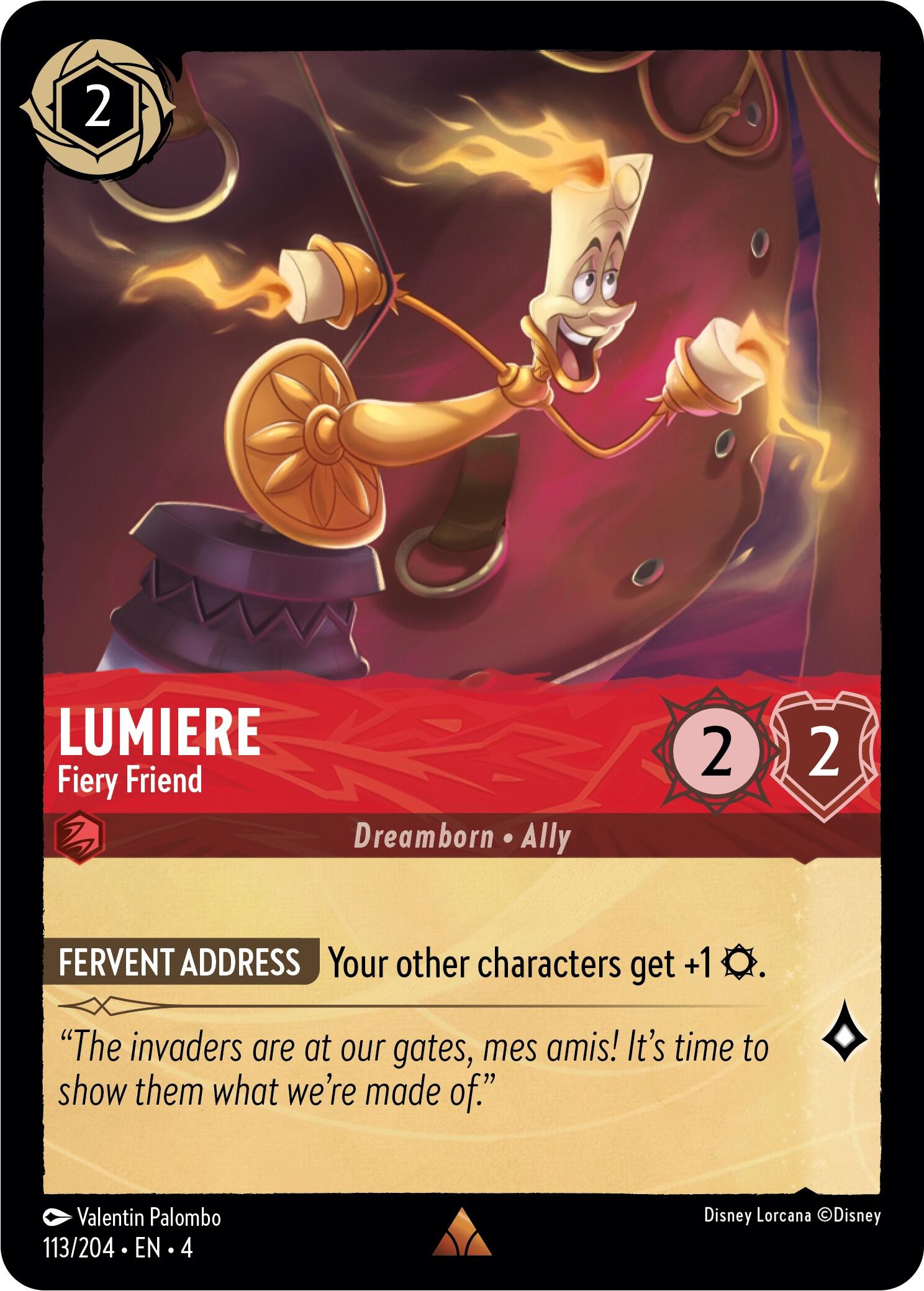 Lumiere - Fiery Friend (113/204) [Ursula's Return] - Trinity Hobby