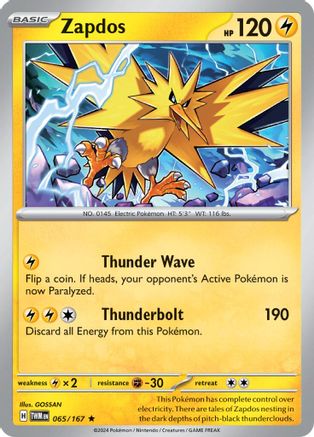 Zapdos (065/167) [Scarlet & Violet: Twilight Masquerade] - Trinity Hobby