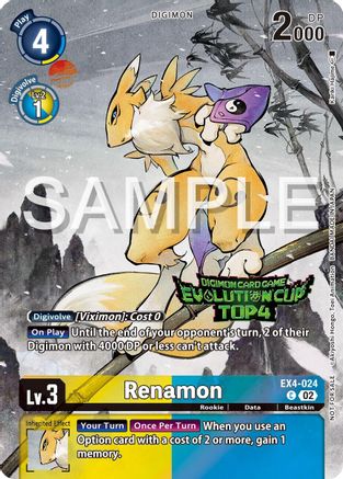 Renamon [EX4-024] (2024 Evolution Cup Top 4) [Alternative Being Booster Promos] - Trinity Hobby