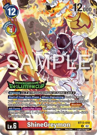 ShineGreymon [BT13-018] (2024 Evolution Cup) [Versus Royal Knights Booster Promos] - Trinity Hobby