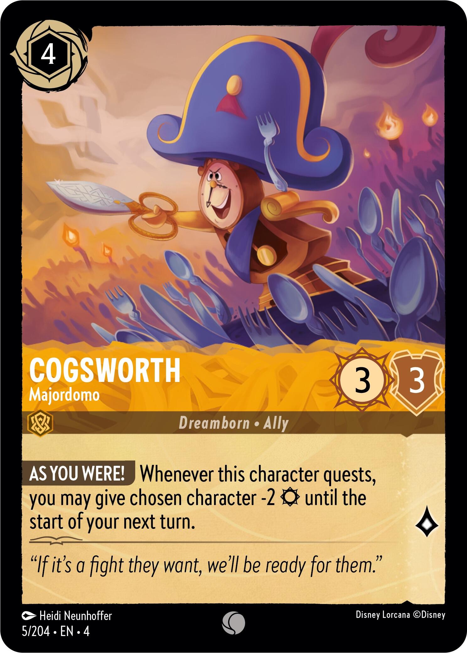 Cogsworth - Majordomo (5/204) [Ursula's Return] - Trinity Hobby