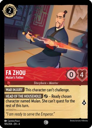 Fa Zhou - Mulan's Father (105/204) [Ursula's Return] - Trinity Hobby
