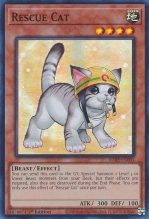 Rescue Cat (Alternate Art) [RA02-EN001] Super Rare - Trinity Hobby