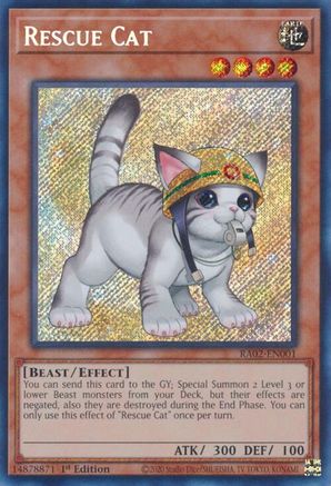 Rescue Cat (Alternate Art) (Secret Rare) [RA02-EN001] Secret Rare - Trinity Hobby