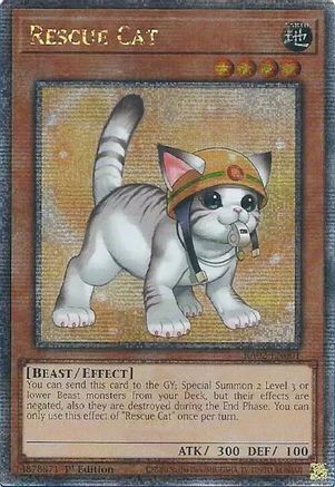Rescue Cat (Alternate Art) (Quarter Century Secret Rare) [RA02-EN001] Quarter Century Secret Rare - Trinity Hobby