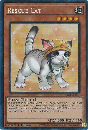 Rescue Cat (Alternate Art) (PCR) [RA02-EN001] Prismatic Collector's Rare - Trinity Hobby
