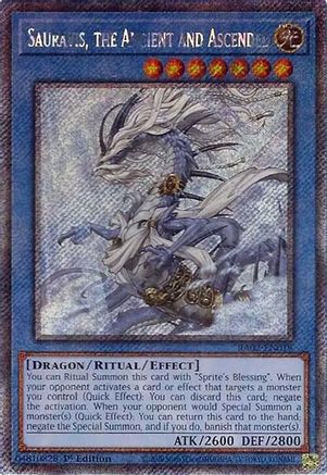 Sauravis, the Ancient and Ascended (Platinum Secret Rare) [RA02-EN019] Platinum Secret Rare - Trinity Hobby