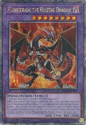 Masquerade the Blazing Dragon (Quarter Century Secret Rare) [RA02-EN022] Quarter Century Secret Rare - Trinity Hobby