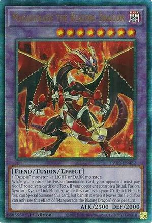Masquerade the Blazing Dragon (PUR) [RA02-EN022] Prismatic Ultimate Rare - Trinity Hobby