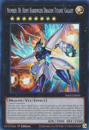 Number 38: Hope Harbinger Dragon Titanic Galaxy [RA02-EN036] Super Rare - Trinity Hobby