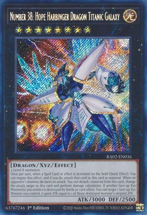 Number 38: Hope Harbinger Dragon Titanic Galaxy (Secret Rare) [RA02-EN036] Secret Rare - Trinity Hobby