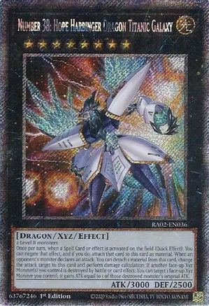 Number 38: Hope Harbinger Dragon Titanic Galaxy (Platinum Secret Rare) [RA02-EN036] Platinum Secret Rare - Trinity Hobby