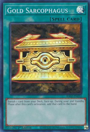 Gold Sarcophagus [RA02-EN052] Super Rare - Trinity Hobby