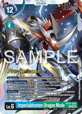 Imperialdramon: Dragon Mode [BT16-028] [Beginning Observer Pre-Release Promos] - Trinity Hobby