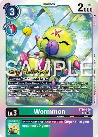 Wormmon [BT16-040] [Beginning Observer Pre-Release Promos] - Trinity Hobby
