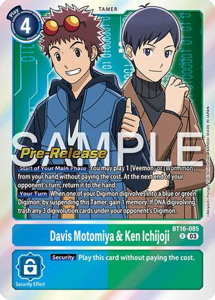 Davis Motomiya & Ken Ichijoji [BT16-085] [Beginning Observer Pre-Release Promos] - Trinity Hobby
