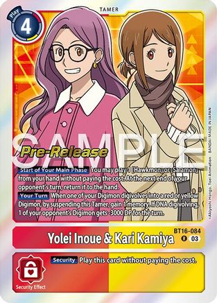 Yolei Inoue & Kari Kamiya [BT16-084] [Beginning Observer Pre-Release Promos] - Trinity Hobby