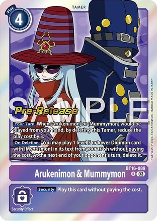 Arukenimon & Mummymon [BT16-089] [Beginning Observer Pre-Release Promos] - Trinity Hobby