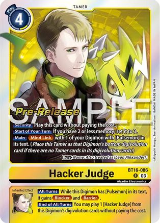 Hacker Judge [BT16-086] [Beginning Observer Pre-Release Promos] - Trinity Hobby