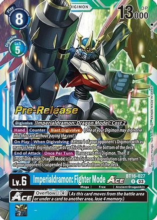 Imperialdramon: Fighter Mode Ace [BT16-027] [Beginning Observer Pre-Release Promos] - Trinity Hobby
