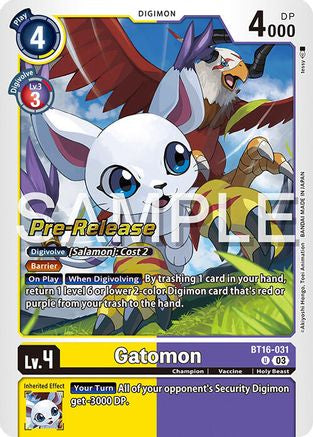 Gatomon [BT16-031] [Beginning Observer Pre-Release Promos] - Trinity Hobby