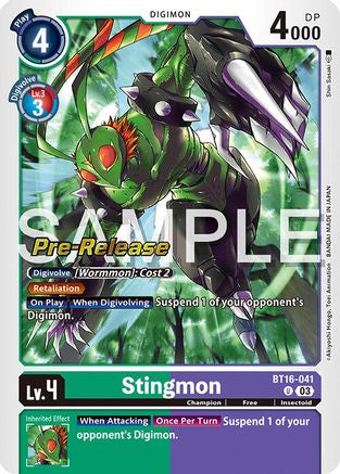 Stingmon [BT16-041] [Beginning Observer Pre-Release Promos] - Trinity Hobby