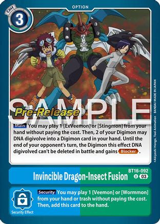 Invincible Dragon-Insect Fusion [BT16-092] [Beginning Observer Pre-Release Promos] - Trinity Hobby