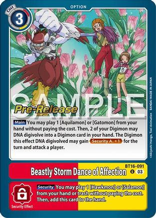 Beastly Storm Dance of Affection [BT16-091] [Beginning Observer Pre-Release Promos] - Trinity Hobby