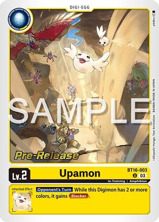 Upamon [BT16-003] [Beginning Observer Pre-Release Promos] - Trinity Hobby