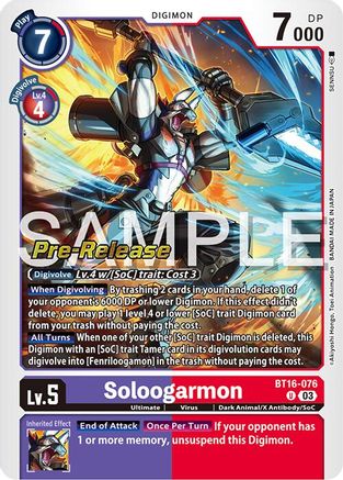 Soloogarmon [BT16-076] [Beginning Observer Pre-Release Promos] - Trinity Hobby