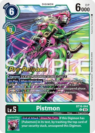 Pistmon [BT16-044] [Beginning Observer Pre-Release Promos] - Trinity Hobby