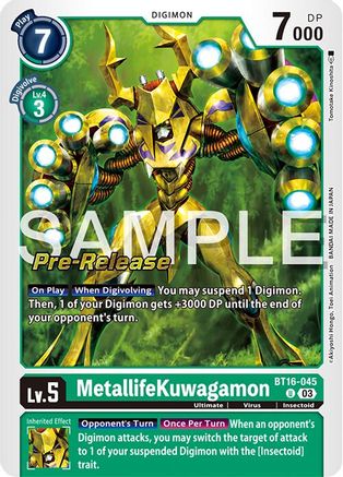 MetallifeKuwagamon [BT16-045] [Beginning Observer Pre-Release Promos] - Trinity Hobby