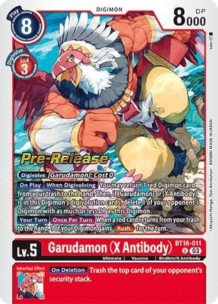 Garudamon (X Antibody) [BT16-011] [Beginning Observer Pre-Release Promos] - Trinity Hobby