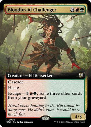 Bloodbraid Challenger (Extended Art) (Ripple Foil)  [Foil]  (M3C-070) - [Modern Horizons 3 Commander] - Trinity Hobby