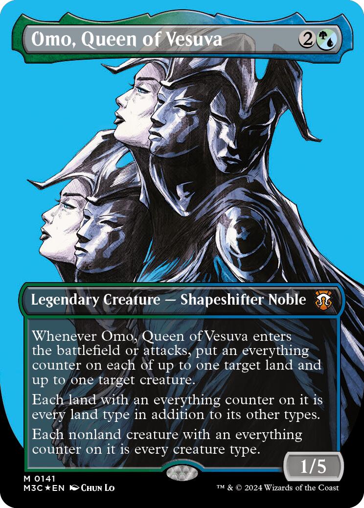 Omo, Queen of Vesuva (Borderless) (Ripple Foil) [Modern Horizons 3 Commander] - Trinity Hobby