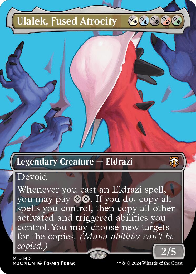 Ulalek, Fused Atrocity (Borderless) (Ripple Foil) [Modern Horizons 3 Commander] - Trinity Hobby