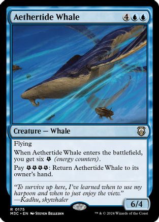 Aethertide Whale (Ripple Foil)  [Foil]  (M3C-175) - [Modern Horizons 3 Commander] - Trinity Hobby