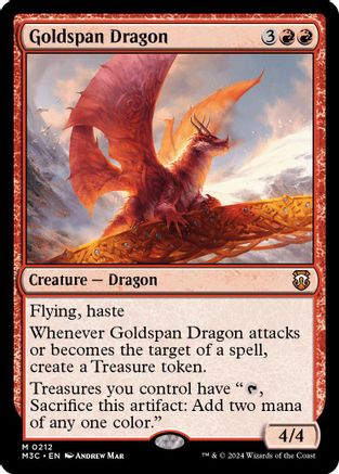 Goldspan Dragon (Ripple Foil) (M3C-212) - [Commander: Modern Horizons 3] Foil - Trinity Hobby