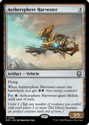 Aethersphere Harvester (Ripple Foil)  [Foil]  (M3C-280) - [Modern Horizons 3 Commander] - Trinity Hobby