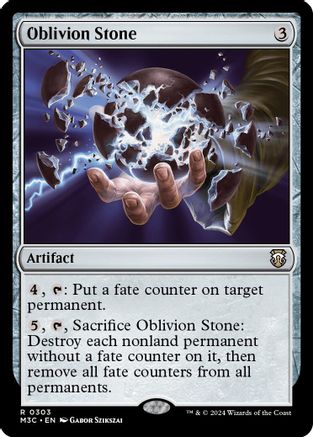 Oblivion Stone (Ripple Foil)  [Foil]  (M3C-303) - [Modern Horizons 3 Commander] - Trinity Hobby