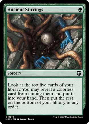 Ancient Stirrings (Ripple Foil)  [Foil]  (M3C-219) - [Modern Horizons 3 Commander] - Trinity Hobby