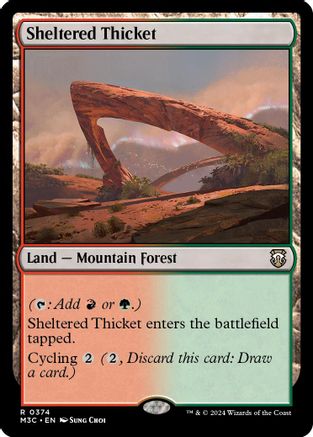 Sheltered Thicket (Ripple Foil)  [Foil]  (M3C-374) - [Modern Horizons 3 Commander] - Trinity Hobby