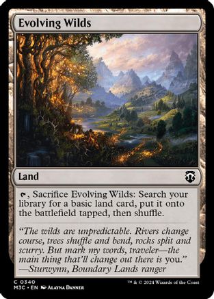 Evolving Wilds (Ripple Foil)  [Foil]  (M3C-340) - [Modern Horizons 3 Commander] - Trinity Hobby