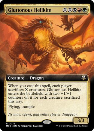 Gluttonous Hellkite (Extended Art) (Ripple Foil)  [Foil]  (M3C-073) - [Modern Horizons 3 Commander] - Trinity Hobby